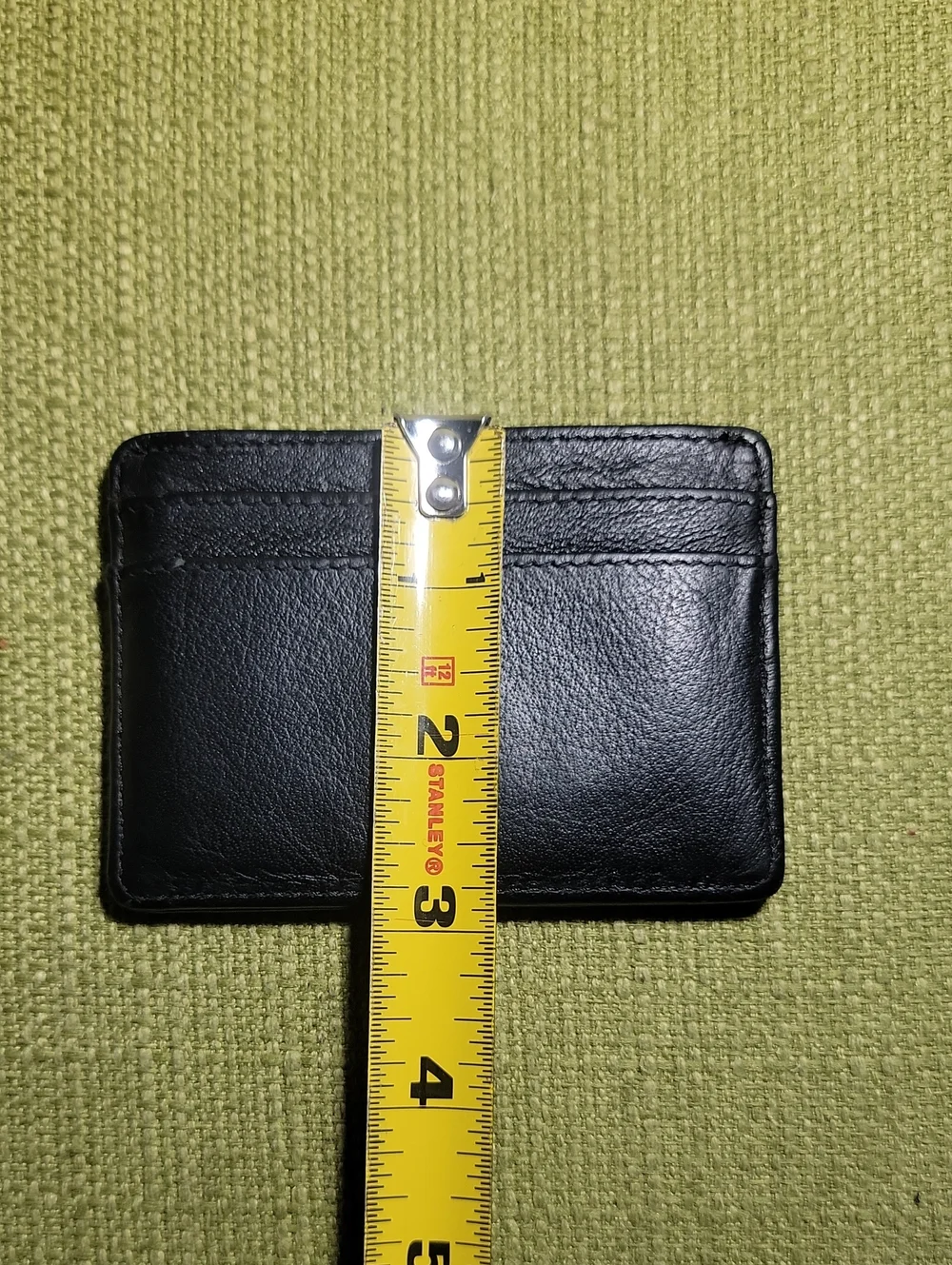 Tory Burch Black Leather Card Holder with Gold Emblem